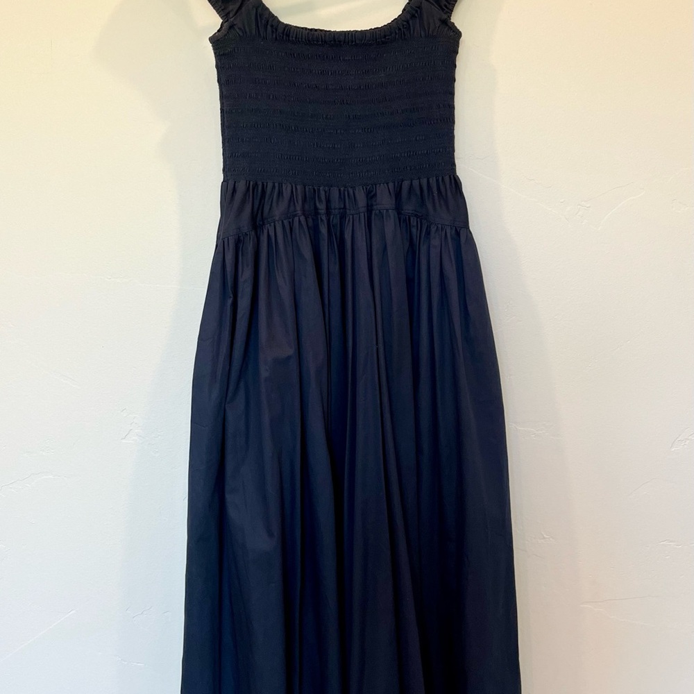 La Ligne Navy Smocked Dress